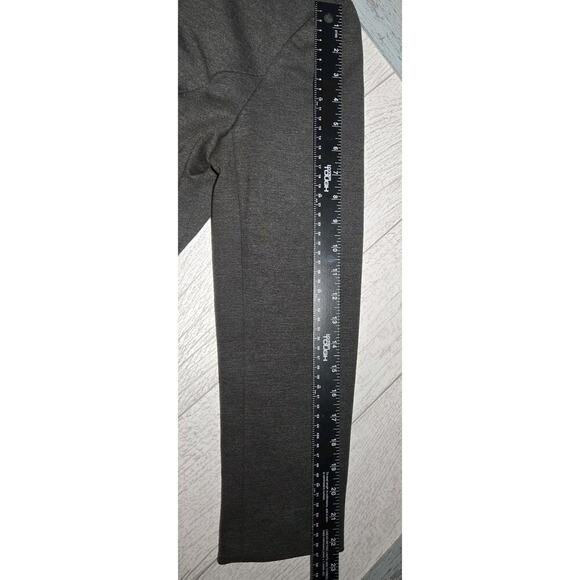 Coldwater Creek Sz 12P Gray Ponte Knit Ruffle Lace Mandarin Collar Jacket Women - Picture 9 of 10